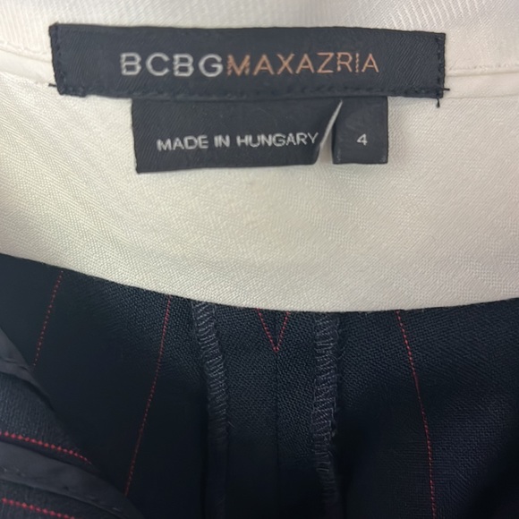 BCBG navy & red pinstripe pants size 4 - Picture 3 of 7